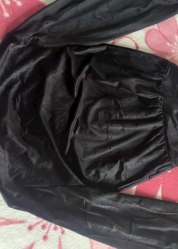 l Beden siyah Renk Kadın Siyah Pilili Uzun Kollu Bluz