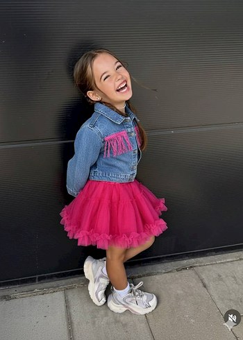 Püsküllü Kot Denim Bolero Takım/7-8 yaş - Görsel 2