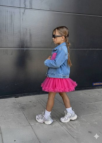 Püsküllü Kot Denim Bolero Takım/7-8 yaş - Görsel 7