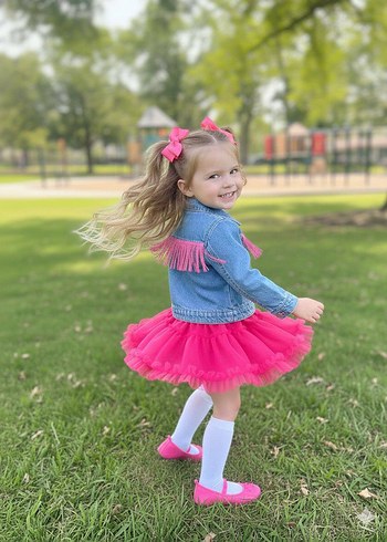 Püsküllü Kot Denim Bolero Takım/7-8 yaş - Görsel 5