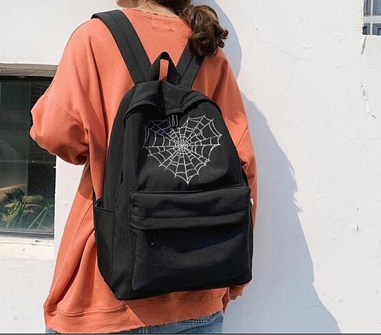 Heart Web Baskılı Unisex Sırt Çantası