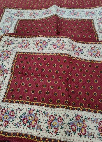 Bordo Nakışlı Yatak Örtüsü - Görsel 9