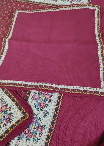 Bordo Nakışlı Yatak Örtüsü - Görsel 6