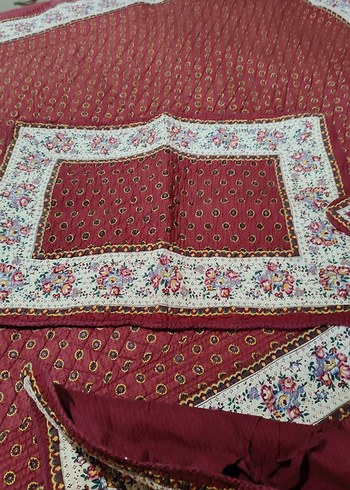 Bordo Nakışlı Yatak Örtüsü - Görsel 5