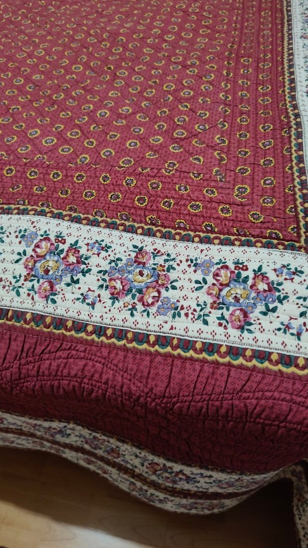 Bordo Nakışlı Yatak Örtüsü - Görsel 2