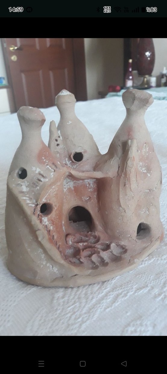 Bej Pastel Renkli Seramik Biblo - Görsel 2