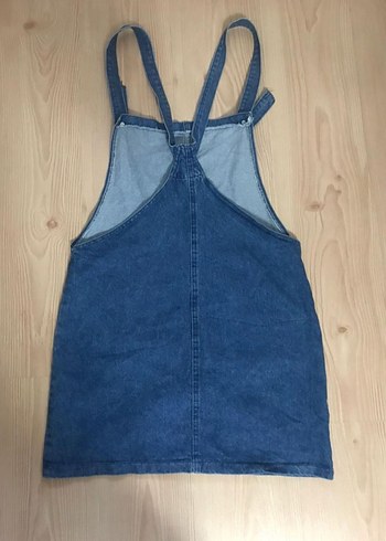 Kadın Mavi Kot Askılı Salopet Elbise - Görsel 3