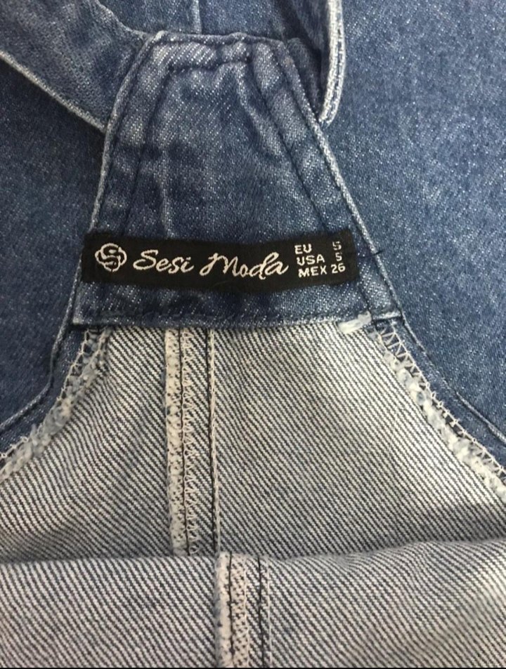 Kadın Mavi Kot Askılı Salopet Elbise - Görsel 4