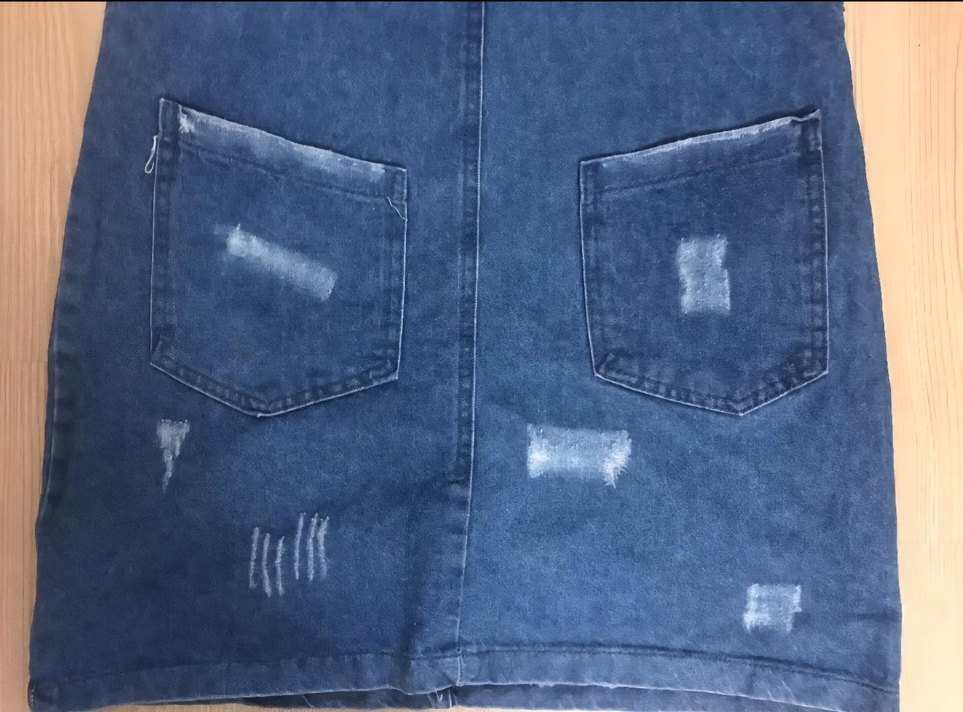 Kadın Mavi Kot Askılı Salopet Elbise - Görsel 2