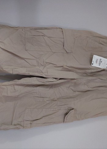 Pull&Bear Bej Renk Paraşüt Pantolon - Görsel 5