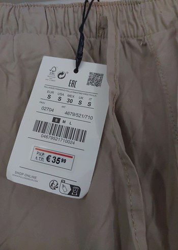 Pull&Bear Bej Renk Paraşüt Pantolon - Görsel 3