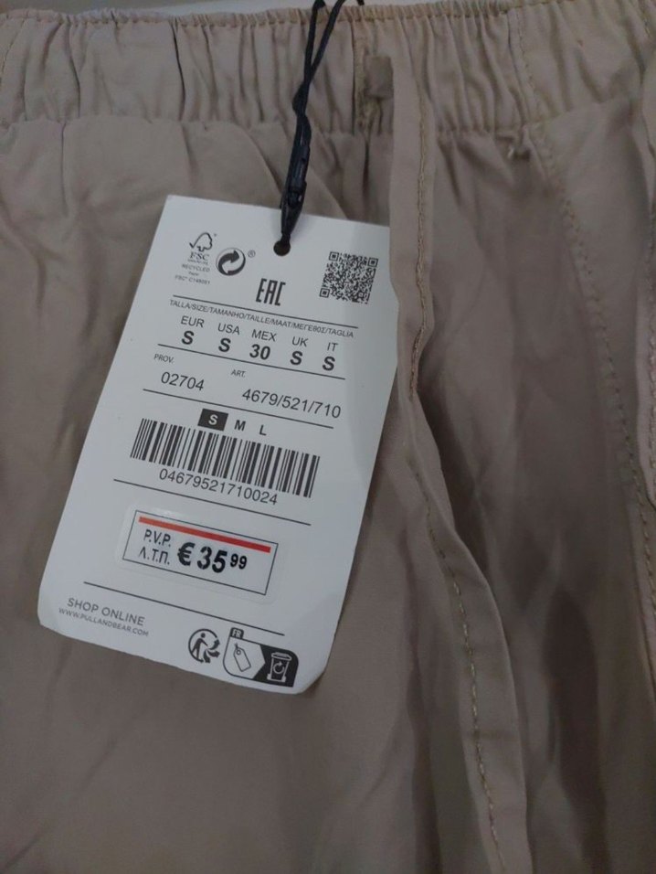 Pull&Bear Bej Renk Paraşüt Pantolon - Görsel 3
