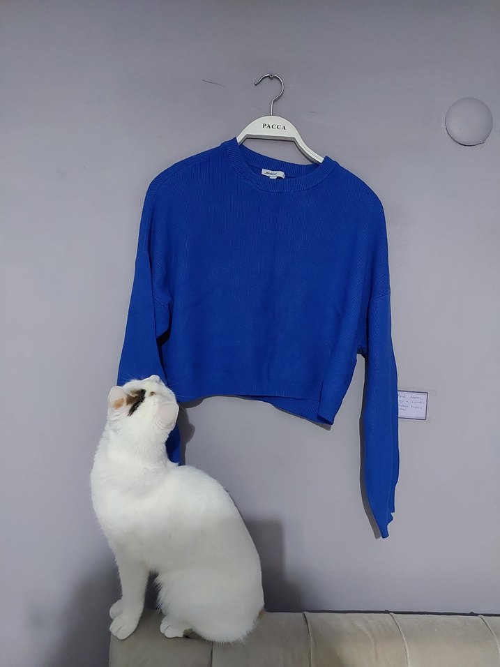 Mavi Kadın Örgü Triko Kazak - Görsel 2