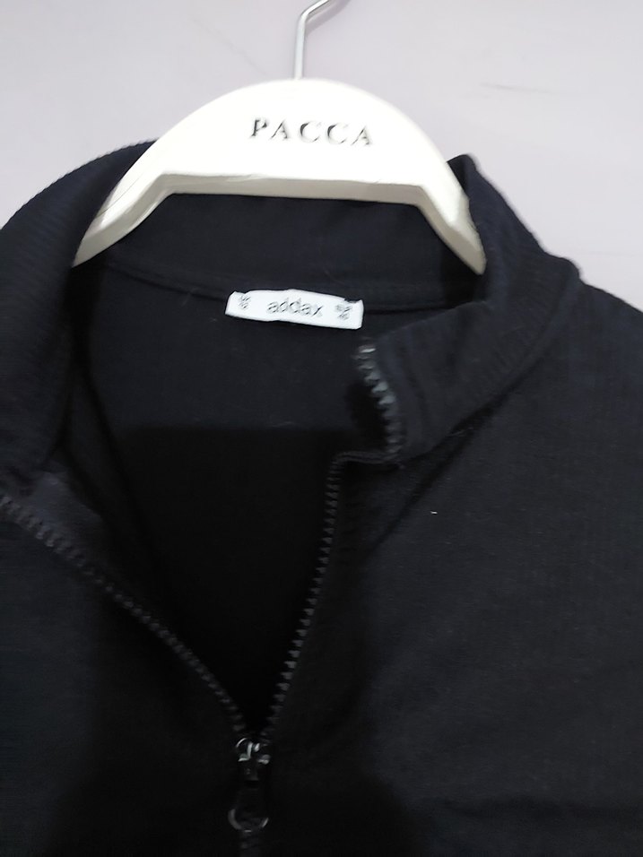 Addax Marka Dar Kesim Siyah Mini Fermuarlı Kadın Üst - Görsel 2