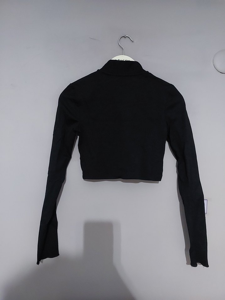 Addax Marka Dar Kesim Siyah Mini Fermuarlı Kadın Üst - Görsel 3