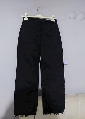 Siyah Midi Boy Kadın Denim Pantolon - Görsel 3