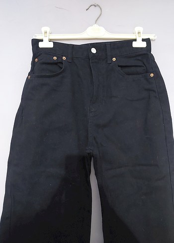 Siyah Midi Boy Kadın Denim Pantolon - Görsel 2