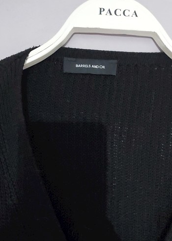 Barrels And Oil Marka Siyah Düğmeli Kadın Midi Hırka - Görsel 4