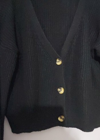 Barrels And Oil Marka Siyah Düğmeli Kadın Midi Hırka - Görsel 3