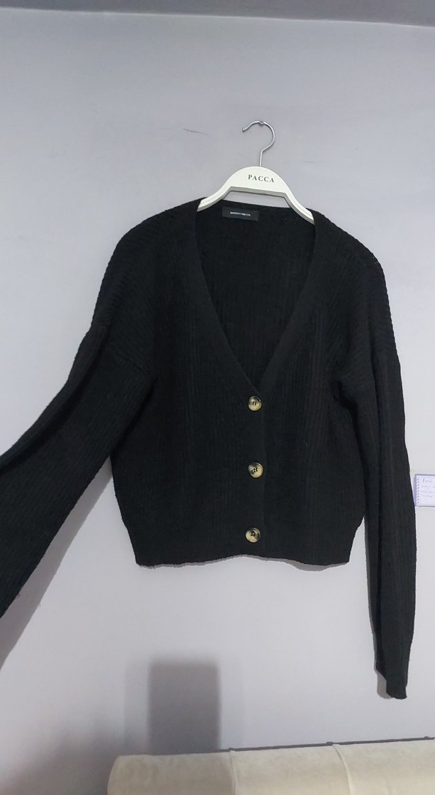 Barrels And Oil Marka Siyah Düğmeli Kadın Midi Hırka - Görsel 2