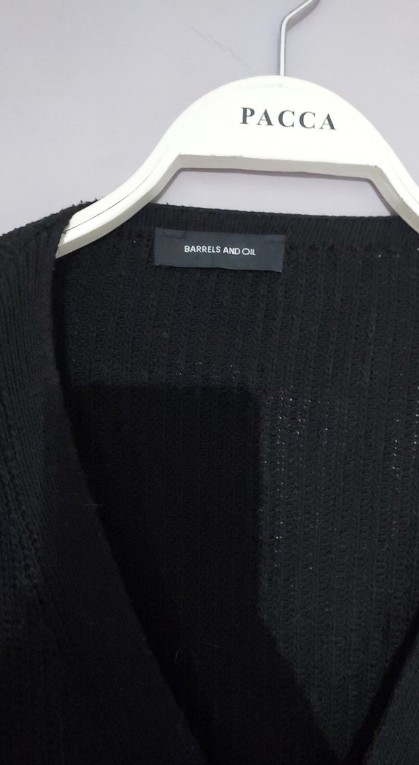 Barrels And Oil Marka Siyah Düğmeli Kadın Midi Hırka - Görsel 4