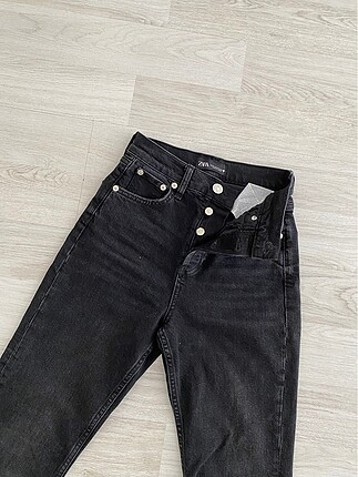 xs Beden Zara siyah düğmeli jean