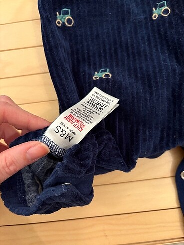 3-6 Ay Beden lacivert Renk M&S UzunKol Zıbın&Salopet