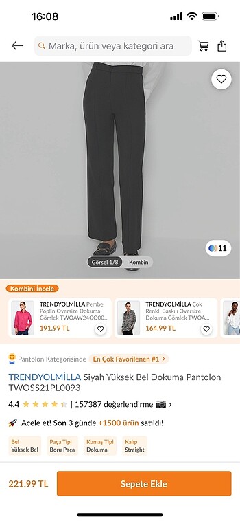 38 Beden siyah Renk Yüksek bel pantolon