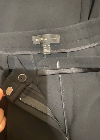 Kadın Siyah Kemerli Kumaş Pantolon - Görsel 4