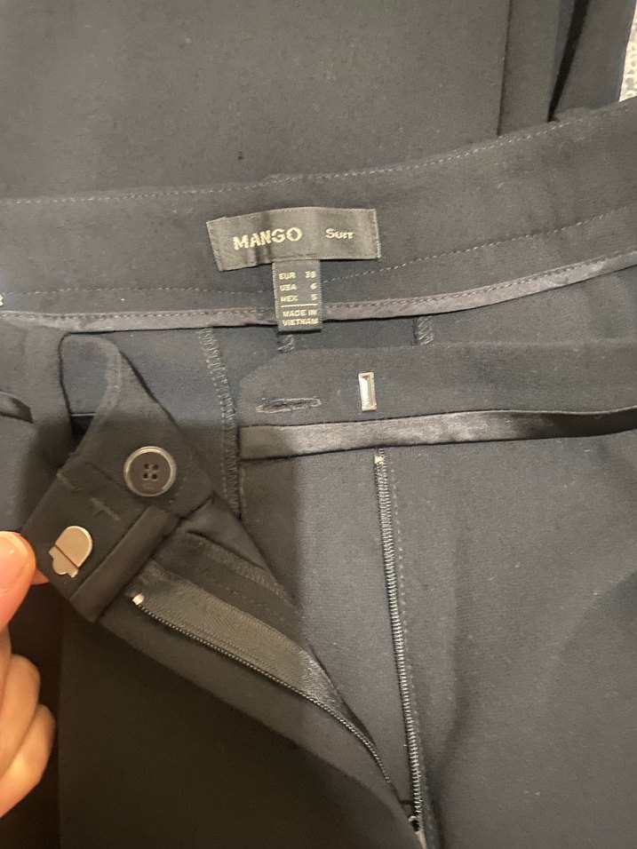 Kadın Siyah Kemerli Kumaş Pantolon - Görsel 4