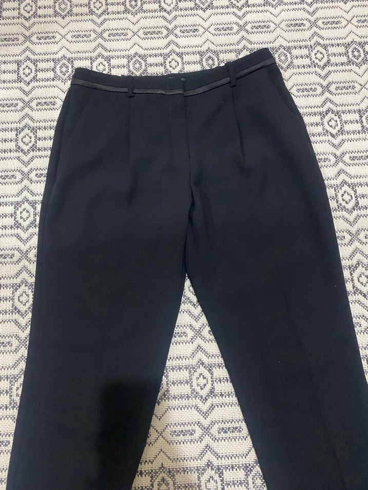 Kadın Siyah Kemerli Kumaş Pantolon - Görsel 3