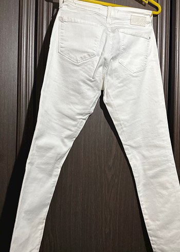 Kadın Beyaz Regular Fit Mavi Jeans Adriana model Kot Pantolon - Görsel 3