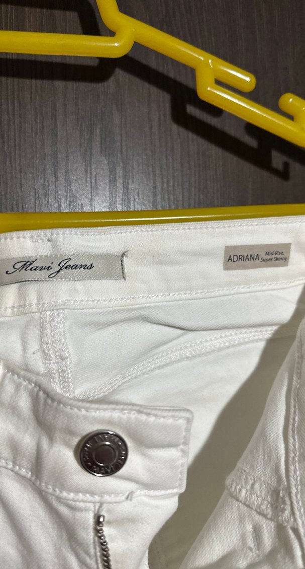 Kadın Beyaz Regular Fit Mavi Jeans Adriana model Kot Pantolon - Görsel 2