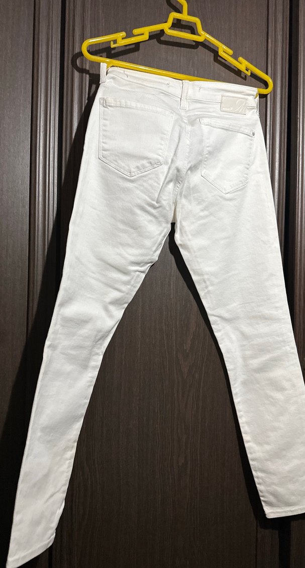 Kadın Beyaz Regular Fit Mavi Jeans Adriana model Kot Pantolon - Görsel 3