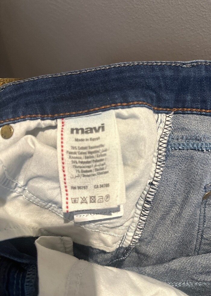 Mavi belmuda  kot şort - Görsel 3