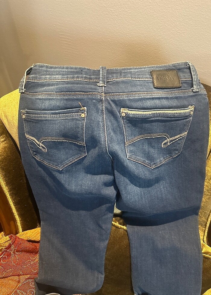 Mavi belmuda  kot şort - Görsel 2