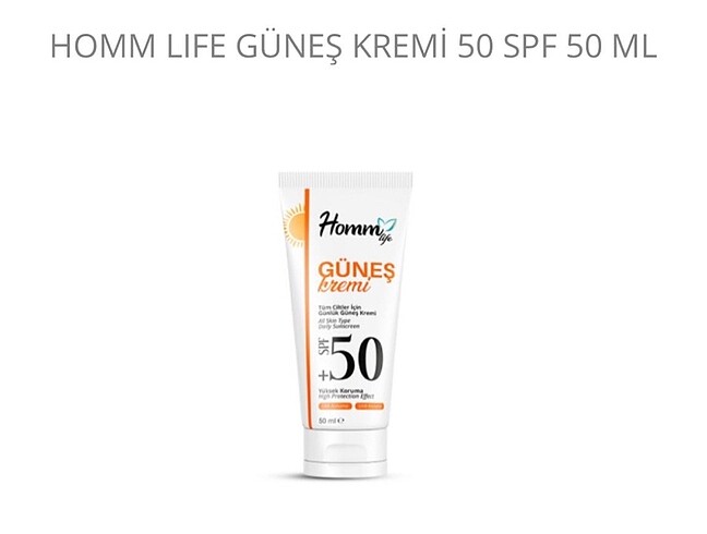 Homm bitkisel güneş kremi