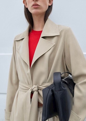 Bej Kemerli mango Trençkot - Görsel 2