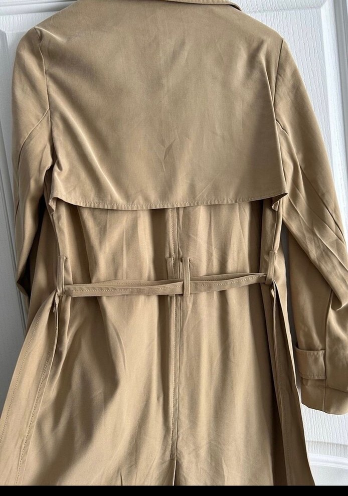 Bej Kemerli mango Trençkot - Görsel 4