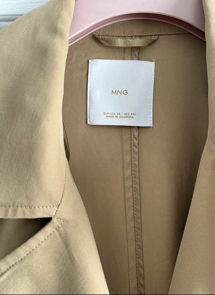 Bej Kemerli mango Trençkot - Görsel 5