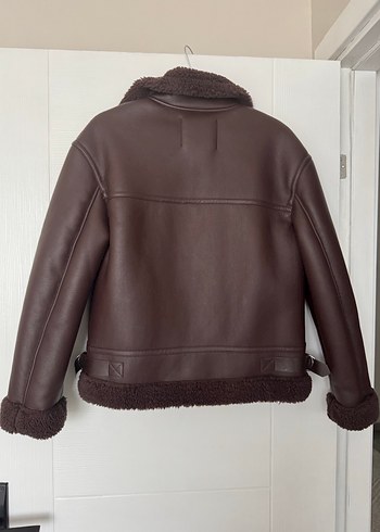 Kahverengi Kürklü Deri Biker Ceket - Görsel 3