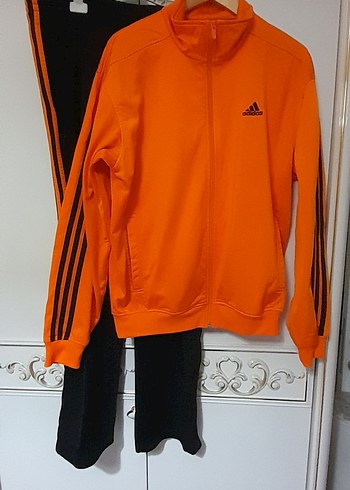 Turuncu Fermuarlı Adidas erkek Eşofman Takımı - Görsel 2
