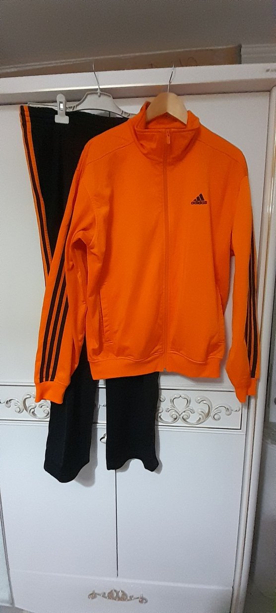 Turuncu Fermuarlı Adidas erkek Eşofman Takımı - Görsel 2