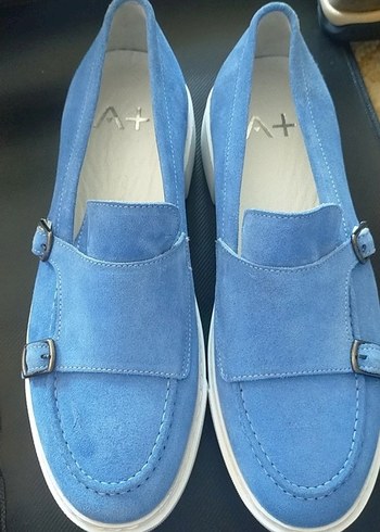 Mavi Süet orjinal erkek ayakkabı - Görsel 2