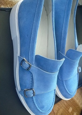 Mavi Süet orjinal erkek ayakkabı - Görsel 3