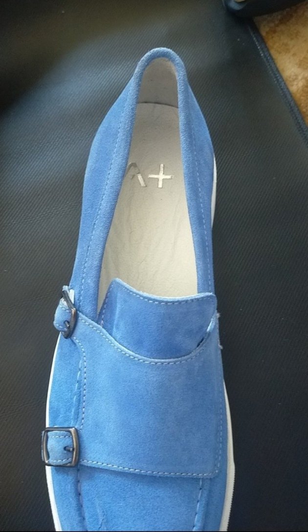 Mavi Süet orjinal erkek ayakkabı - Görsel 5