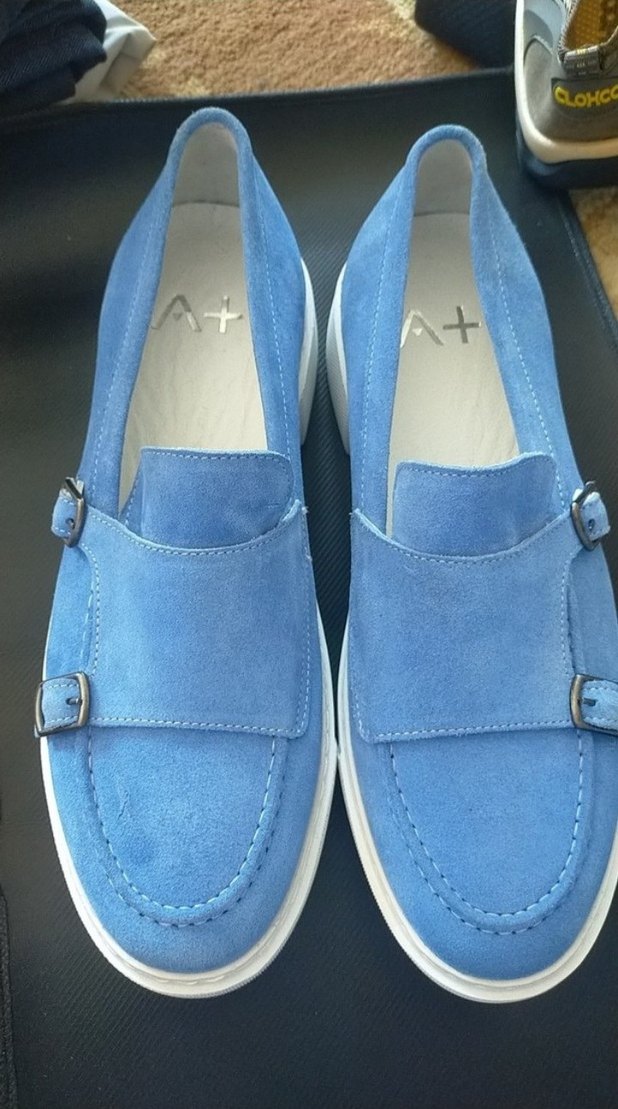 Mavi Süet orjinal erkek ayakkabı - Görsel 2