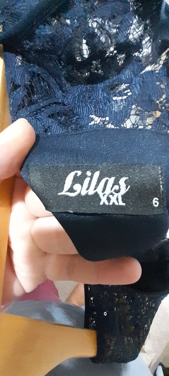 Lilas xxl marka dantel Lacivert  Elbise - Görsel 4