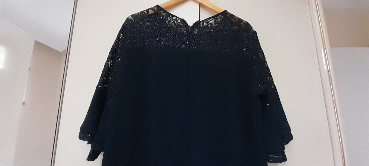 Lilas xxl marka dantel Lacivert  Elbise - Görsel 2