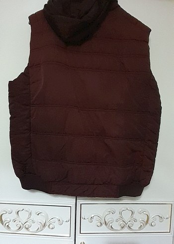LCW Bordo Kapitone 3XL Düğmeli  Yelek - Görsel 2